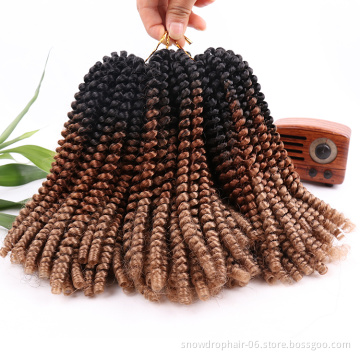 nubian 8" bulk ombre hair extension crochet braiding hair fire red synthetic spring twist hair
